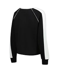 Women's Gameday Couture Black Iowa State Cyclones Blindside Raglan Cropped Pullover Sweatshirt