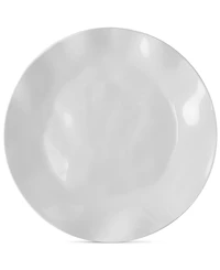 Q Squared Ruffle White Melamine Dinner Plates, Set of 4