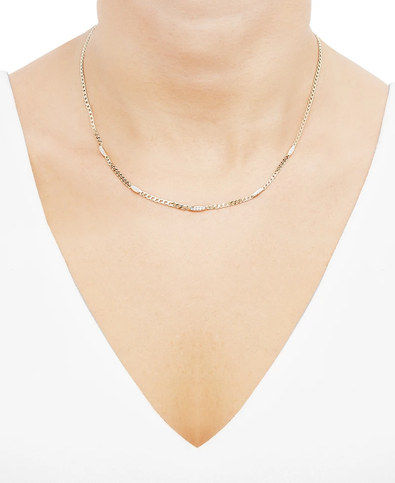 Diamond Mini Cluster Station 18" Collar Necklace (1/5 ct. t.w.) in 14k Gold-Plated Sterling Silver