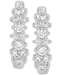 Lab Grown Small Diamond Hoop Earrings (1/2 ct. t.w.) in Sterling Silver or 14k Gold-Plated Sterling Silver