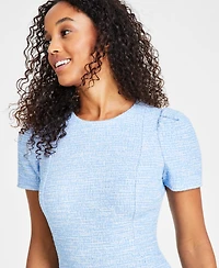 Calvin Klein Women's Tweed Short-sleeve Sheath Mini Dress