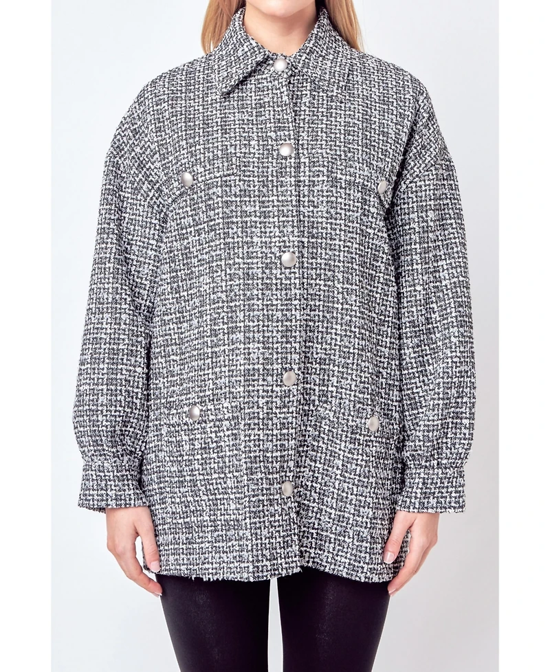 Women's Tweed Shirt Jacket