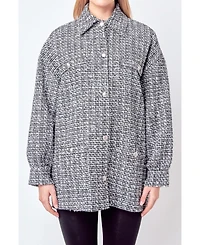 Women's Tweed Shirt Jacket