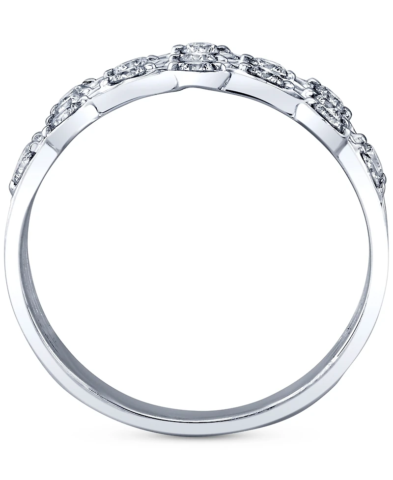 Diamond Openwork Multirow Statement Ring (1/2 ct. t.w.) in 14k White Gold