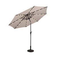 10 ft Patio Solar Umbrella with Crank and Led Lights