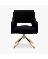 Mid-Century Modern Large Boucle Swivel Accent Arm Chair