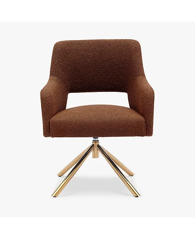 Mid-Century Modern Large Boucle Swivel Accent Arm Chair