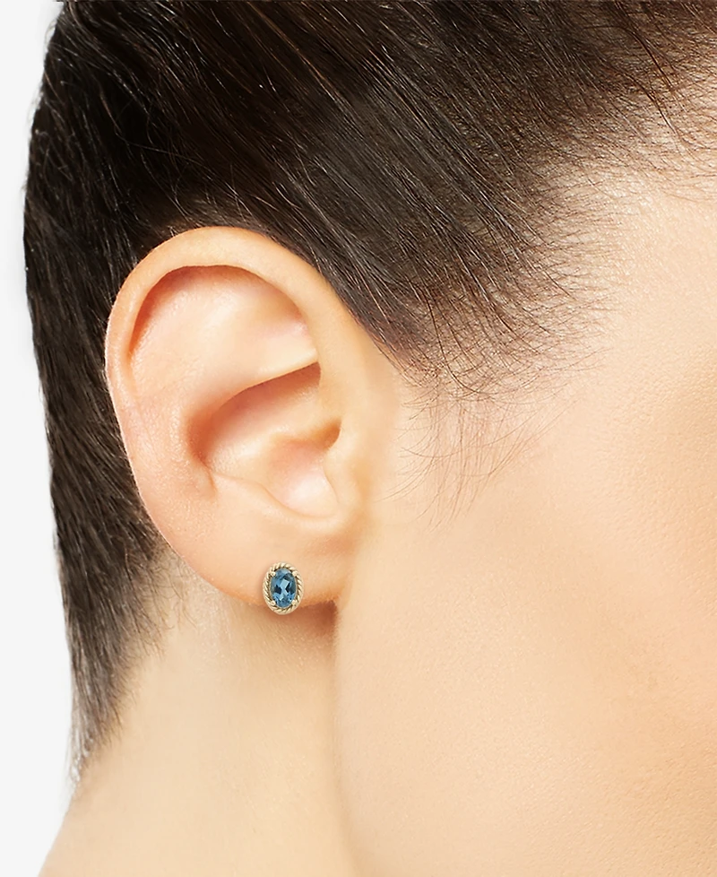 3-Pc. Set London Blue Topaz Pendant Necklace, Stud Earrings, & Matching Ring (3-1/8 ct. t.w.) in 14k Gold-Plated Sterling Silver