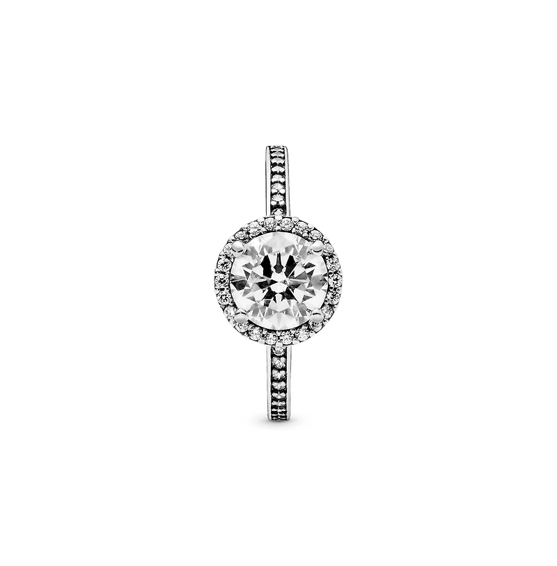 Pandora Cubic Zirconia Timeless Round Sparkle Halo Ring