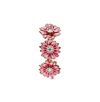 Pandora Cubic Zirconia Moments Pink Daisy Flower Trio Ring