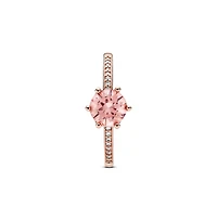 Pandora Cubic Zirconia Moments Pink Sparkling Crown Solitaire Ring