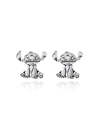 Disney Womens Lilo & Stitch Silver Plated Stitch Stud Earrings