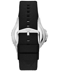 Fossil Men's Blue Gmt Black Silicone Watch 46mm