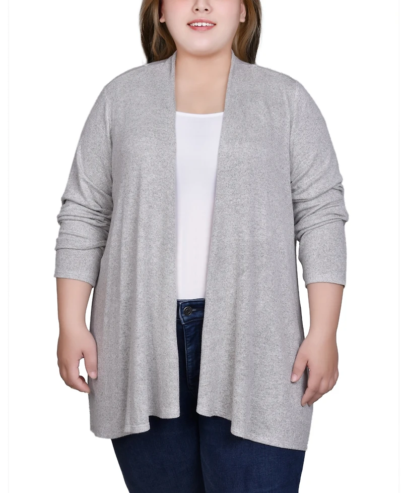 Ny Collection Plus Size Long Sleeve Swing Cardigan Sweater