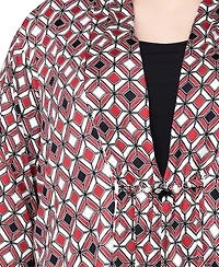 Ny Collection Plus Puff Print 3/4 Sleeve 2-Fer Top