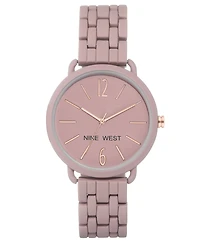 Nine West Women's Quartz Purple Alloy Link Bracelet Watch, 36mm