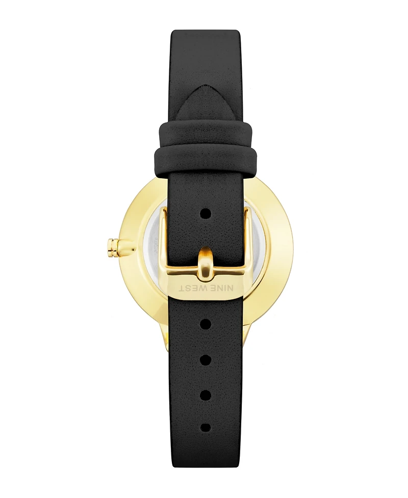 Nine West Women's Quartz Faux Leather Band and Floral Pattern Watch