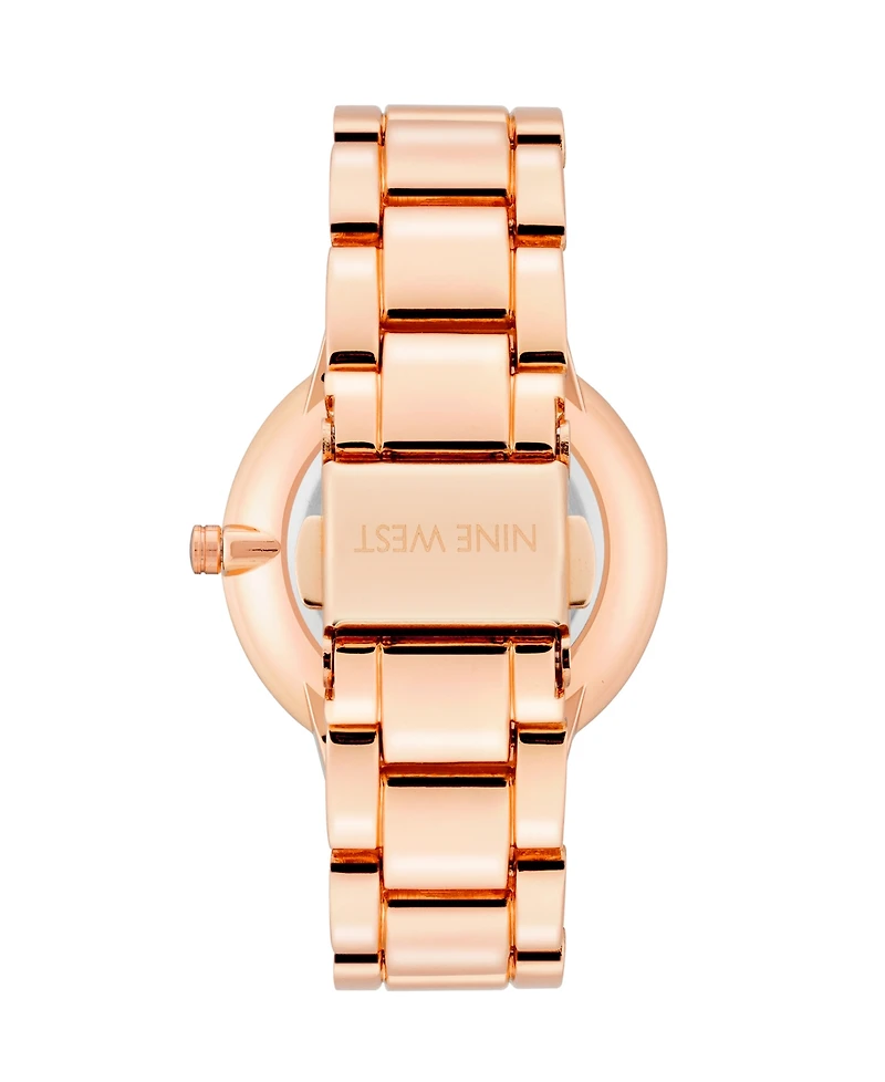 Nine West Women's Quartz Rose Gold-Tone Alloy Link Bracelet Watch