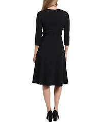London Times Women's Tab-Waist Fit & Flare Dress