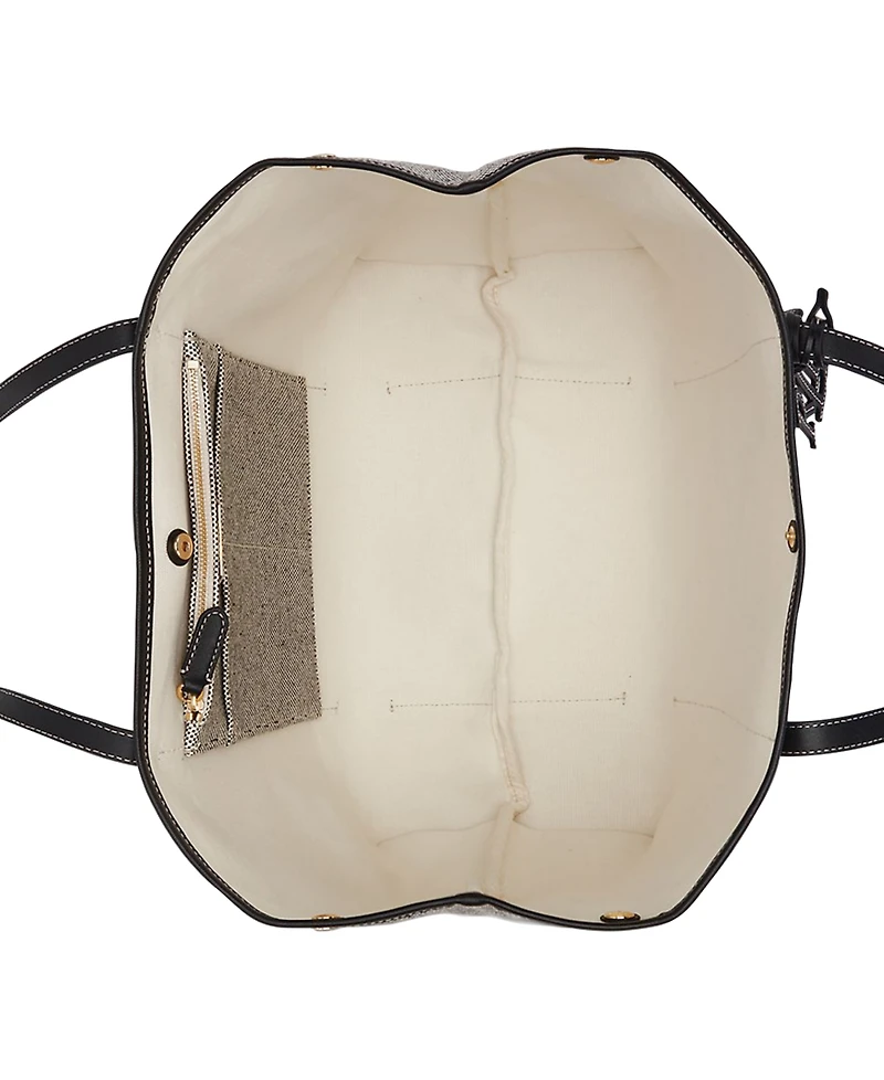 Lauren Ralph Emerie Canvas and Leather Extra Large Tote