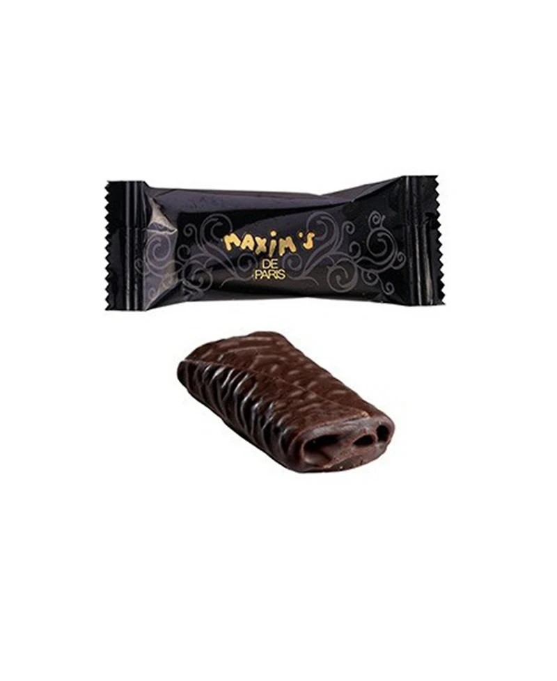Maxim's De Paris Tin Box Dark Chocolate Crepe Lace Cookies, 16 Piece