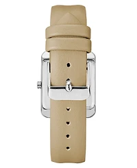 Nine West Women's Quartz Square Tan Faux Leather Band Watch, 29mm