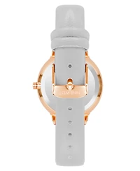 Nine West Women's Quartz Gray Faux Leather Band Watch, 34.5mm