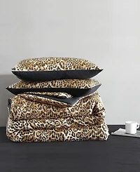 Juicy Couture Monica Leopard Satin 3-Pc. Reversible Comforter Set