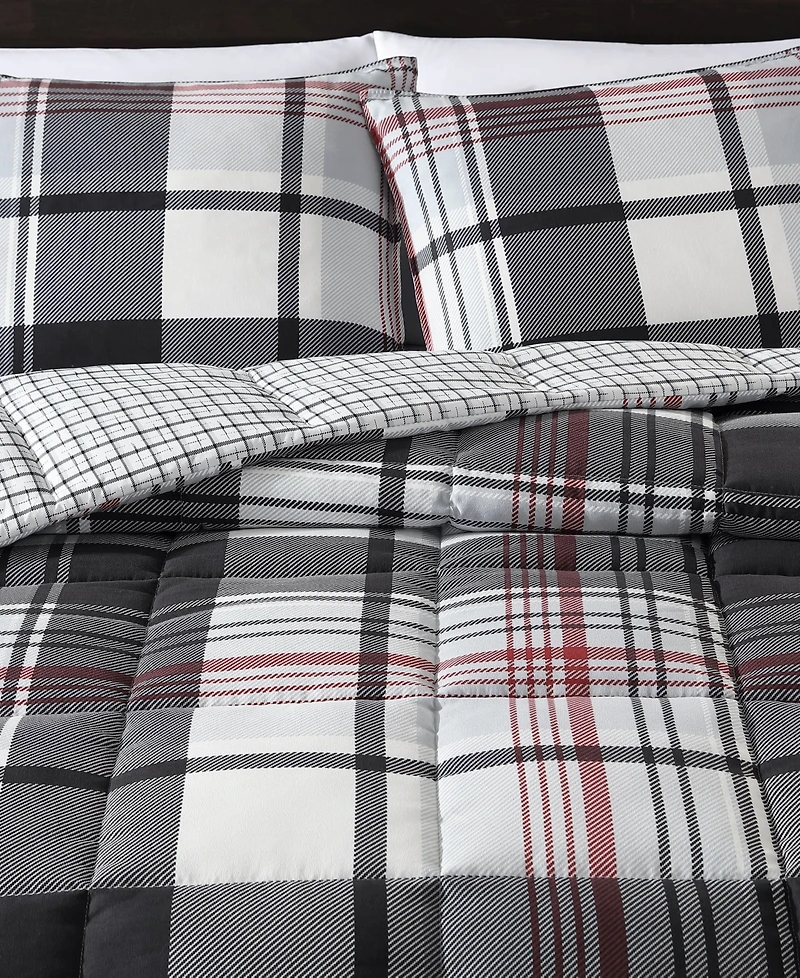 Eddie Bauer Normandy Plaid Micro Suede Down Alternative Reversible Piece Comforter Set
