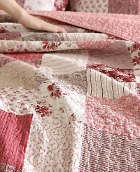 Laura Ashley Celina Patchwork Cotton Reversible 3-Piece Quilt Set, King