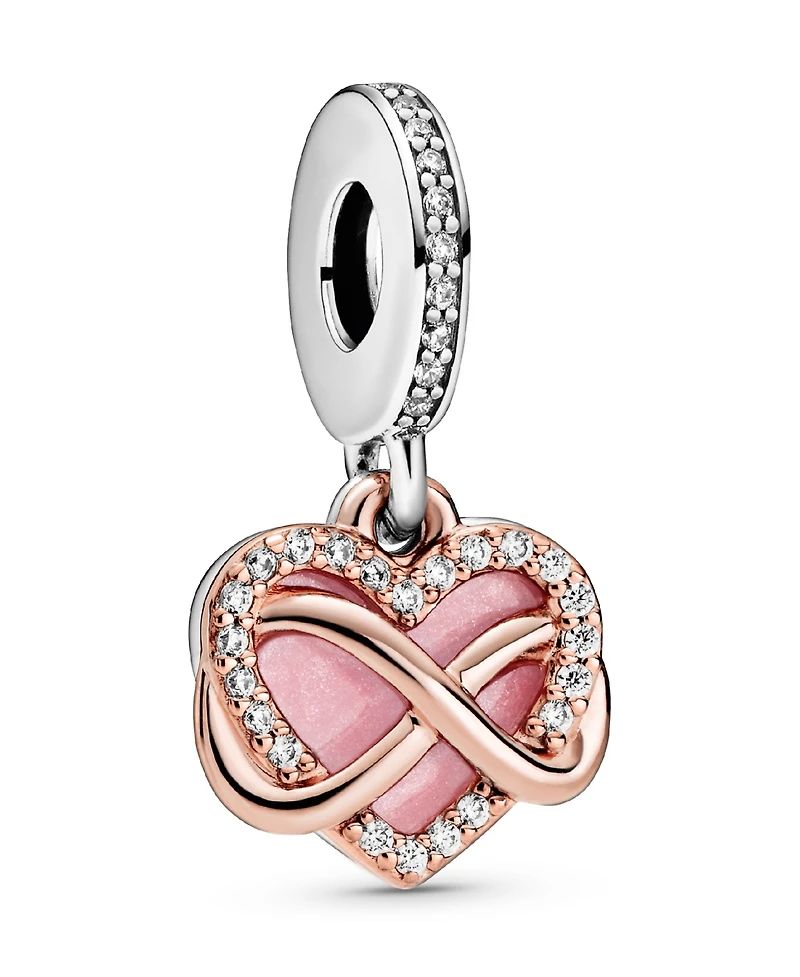 Pandora Cubic Zirconia Sparkling Infinity Heart Dangle Charm