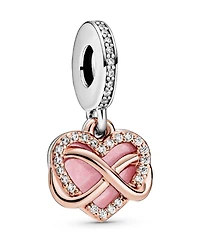 Pandora Cubic Zirconia Sparkling Infinity Heart Dangle Charm