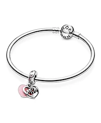 Pandora Cubic Zirconia Mom Script Heart Dangle Charm