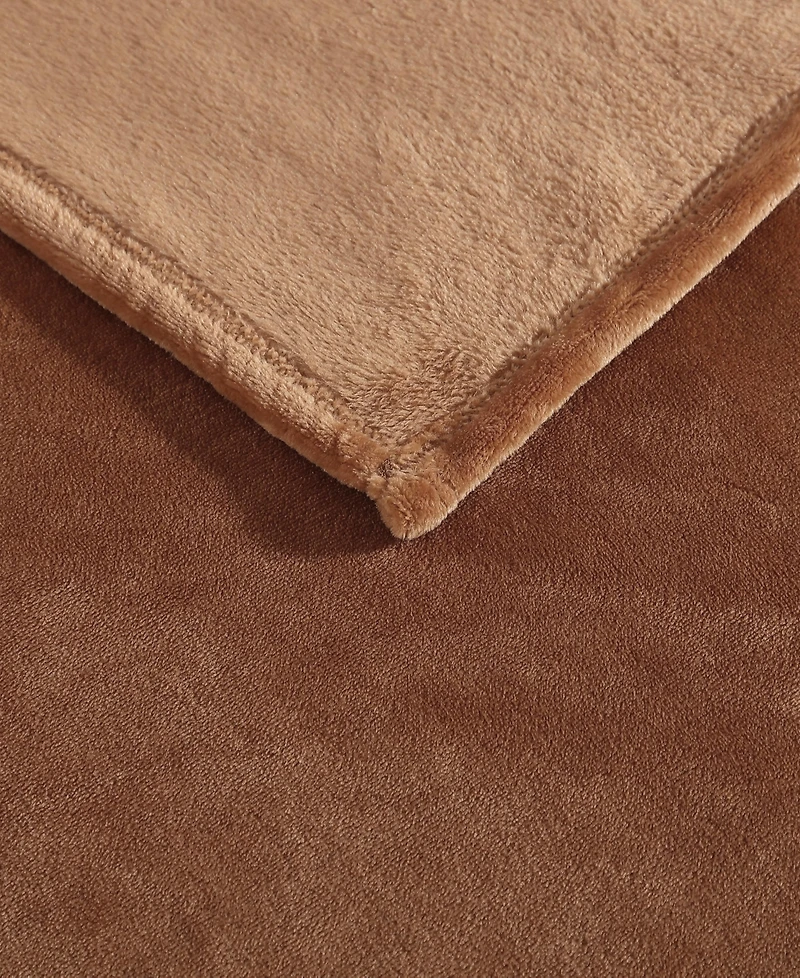 Kenneth Cole Reaction Solid Ultra Soft Plush Fleece Blanket