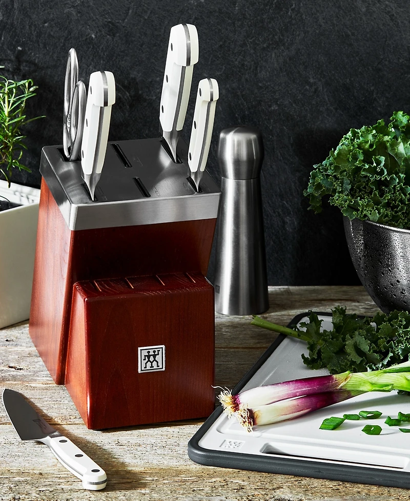 Zwilling Pro Le Blanc 7-Piece Self-Sharpening Knife Block Set