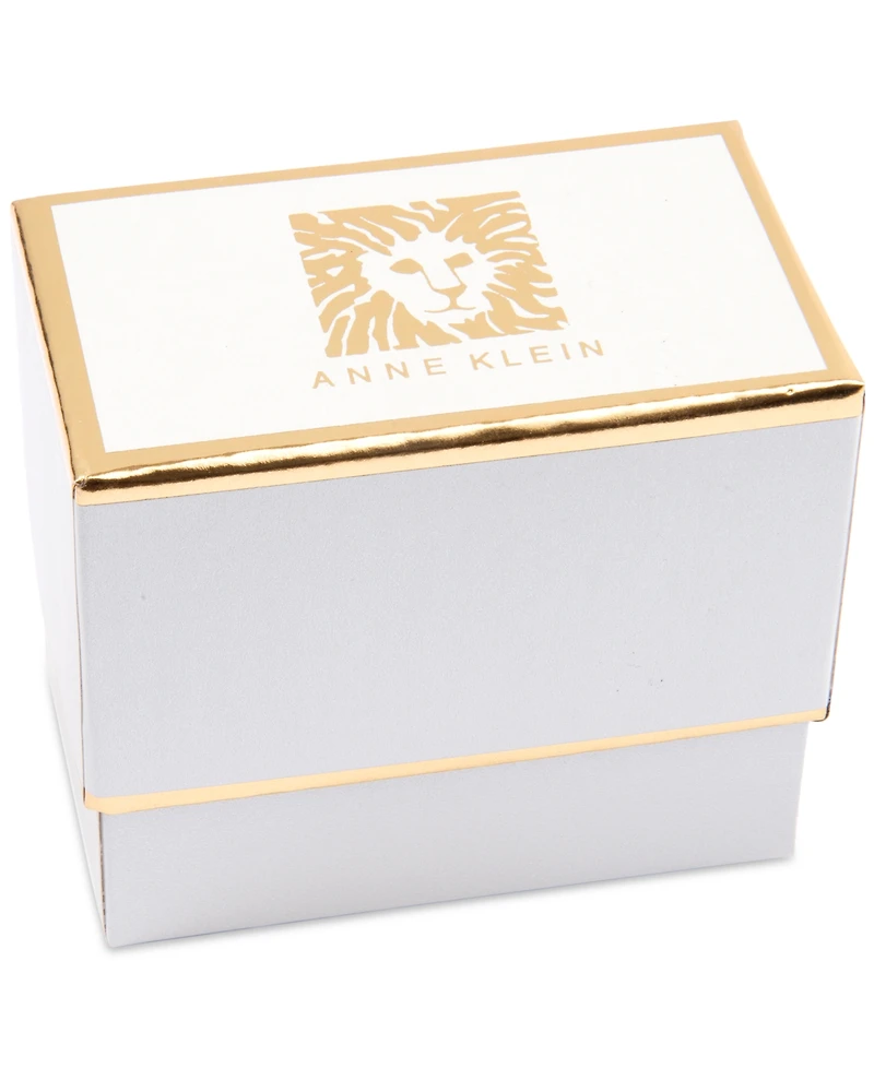 Anne Klein Gold-Tone Crystal & Imitation Pearl Bangle Bracelet