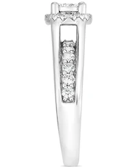 Diamond Halo Cathedral Engagement Ring (1 ct. t.w.) in 14k White Gold