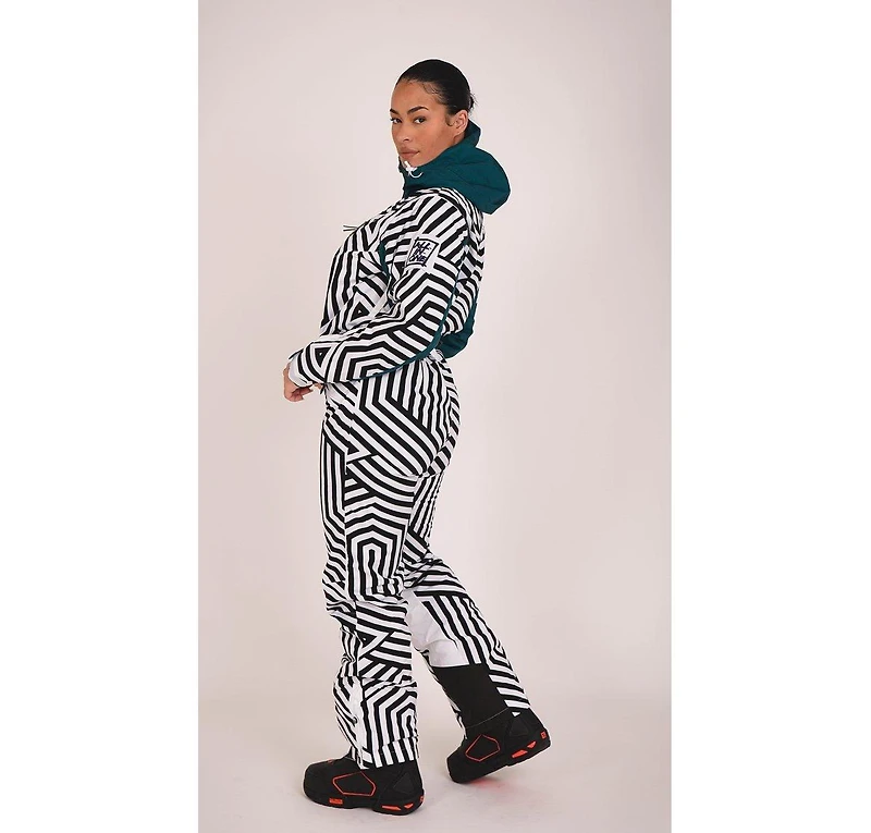 Fall Line Black & White Curved Women's Ski Suit