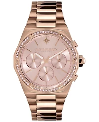 Olivia Burton Women's Hexa Multifunction Carnation Gold-Tone Stainless Steel Bracelet Watch 38mm