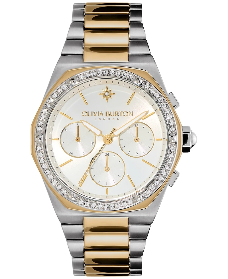 Olivia Burton Women's Hexa Multifunction Two-Tone Stainless Steel Bracelet Watch 38mm