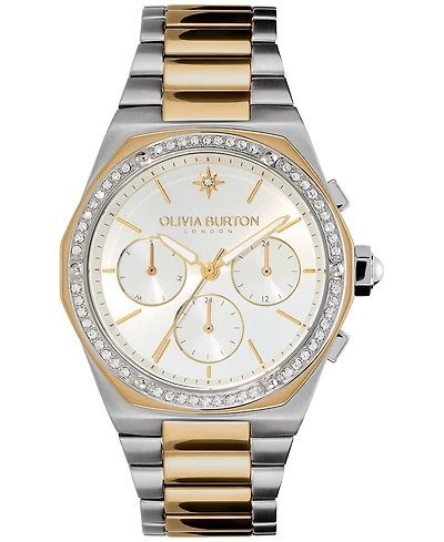 Olivia Burton Women's Hexa Multifunction Two-Tone Stainless Steel Bracelet Watch 38mm