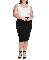 Vince Camuto Plus Size Pull-On Midi Tube Skirt