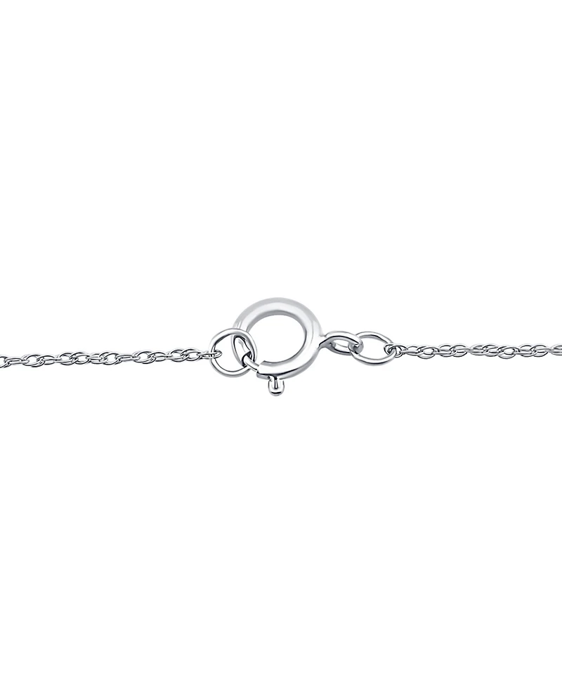 Diamond Heart Halo Pendant Necklace in 14k White Gold (1/6 ct. t.w.)