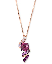 Le Vian Ombre Raspberry Rhodolite (1-1/10 ct. t.w.) Pink Sapphire Ombre (1/4 ct. t.w.) & White Sapphire (1/20 ct. t.w.) Spiral Adjustable 20" Pendant