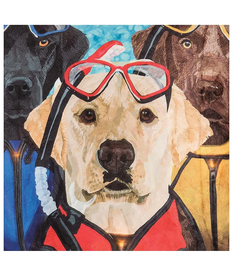 18" x 18" Snorkel Dog Light-Up Led Throw Pillow