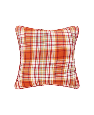 Briar Plaid Decor Decoration Fall Woven Throw Pillow, 18" x 18" For Sofa Couch Or Bed