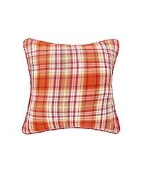 Briar Plaid Decor Decoration Fall Woven Throw Pillow, 18" x 18" For Sofa Couch Or Bed