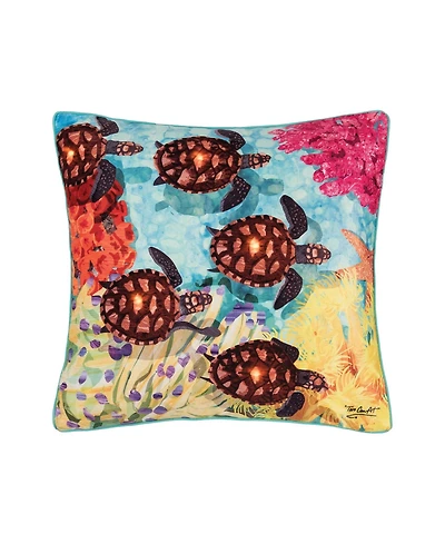 Baby Turtle Light-Up Led 18" x 18" Throw Pillow