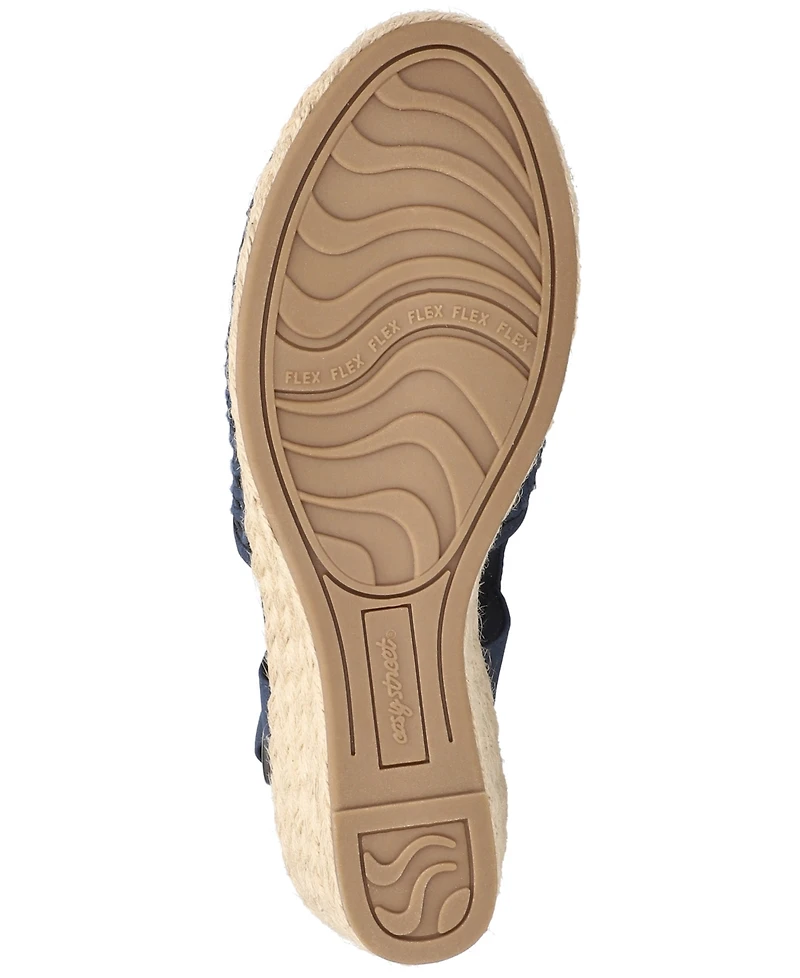 Easy Street Women's Taffy Buckle Slingback Espadrille Wedges