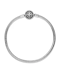 Pandora Moments Cubic Zirconia Sterling Silver Halo Snake Chain Bracelet